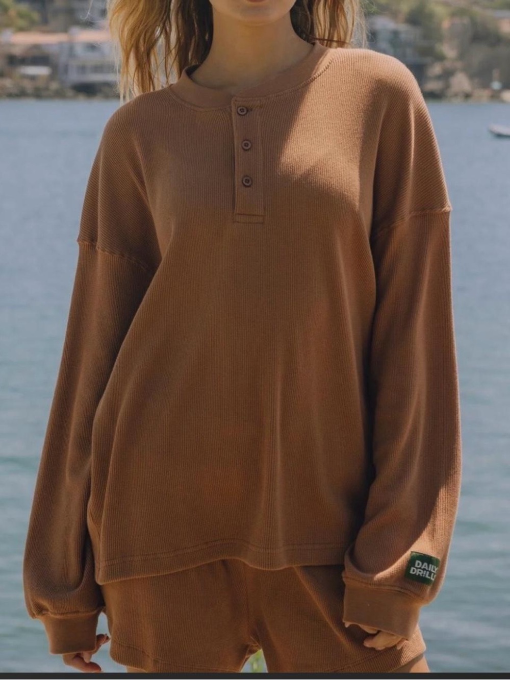 Daily Drills Oversized Henley Thermal Best for a M/L
